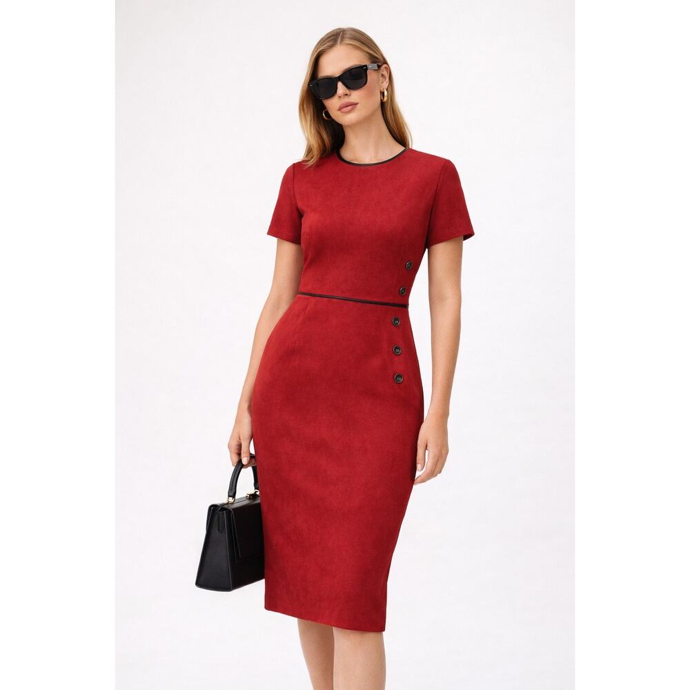 Enfocus Studio Red Velvet Sheath Dress size 10